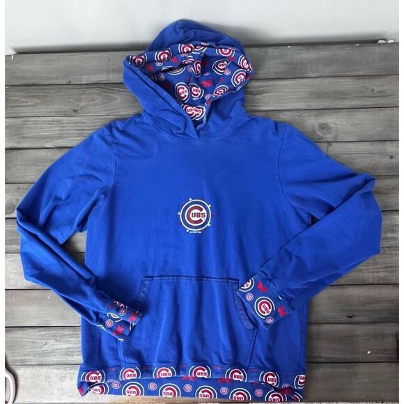 Chicago Cubs Baseball Bling‎ & Butterfly Accent G-3 Blue Hoodie Size XL - Picture 3 of 11